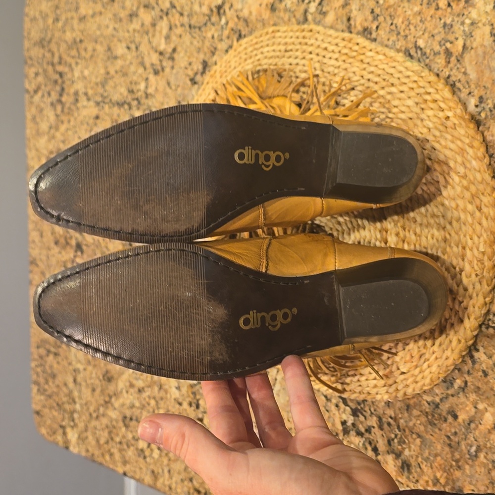 Dingo Gold/ Tan Fringe Heeled Boots - Picture 7 of 11